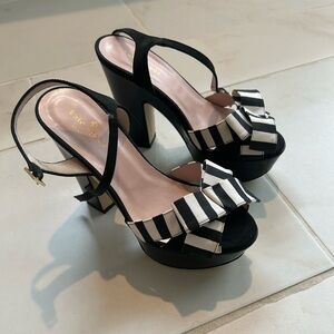 Kate Spade Black and White Platform Heels
